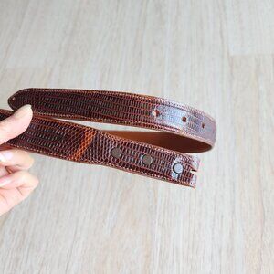 Alexander Kalifano Genuine Lizzard Made in USA 1" Belt-Strap Brown Men's 30